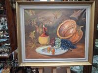 Νεκρή φύση με σταφύλια και πήλινο δοχείο — υπογραφή "H. Stein"