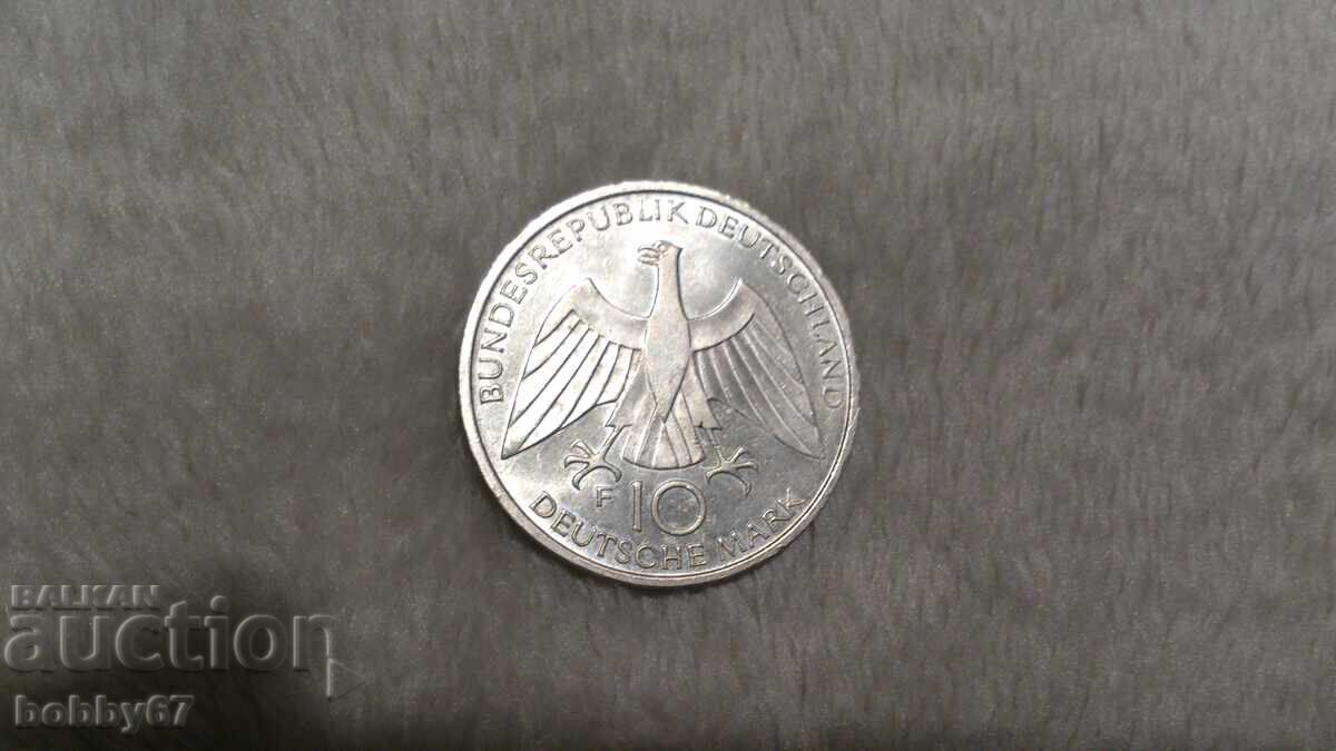 Доставка на Отлично запазена сребърна монета от 10 марки 1972 - F година Доставка на Отлично запазена сребърна монета от 10 марки 1972 - F година