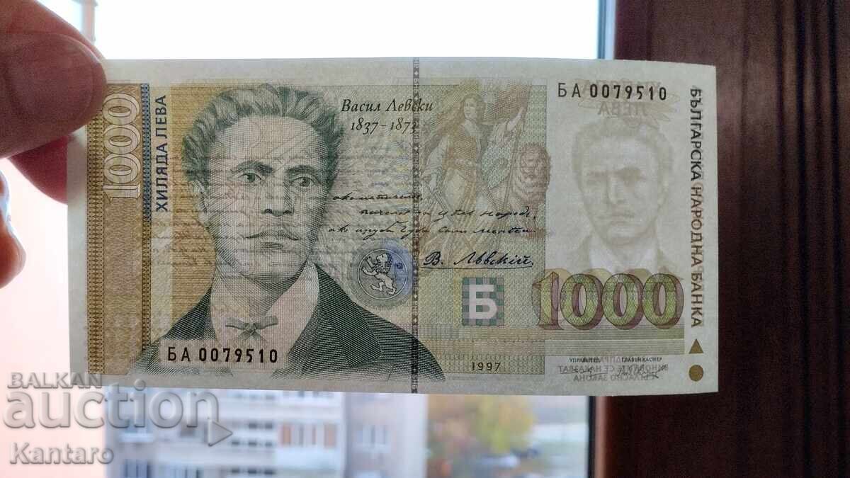 Banknote - BULGARIA - 1000 leva - 1997 - UNC - series BA - 7