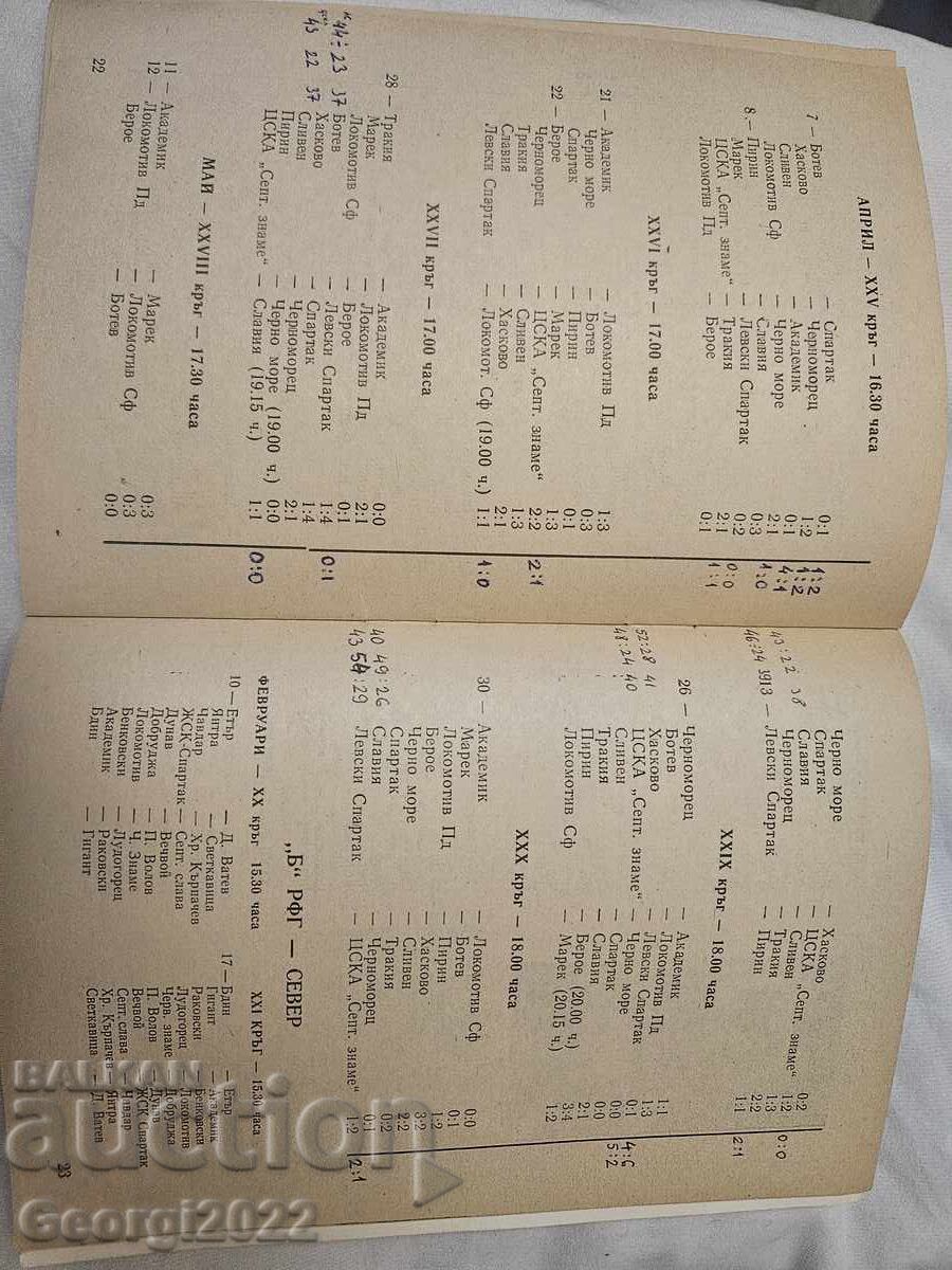 Програма  Левски Пролет 1979 - 5