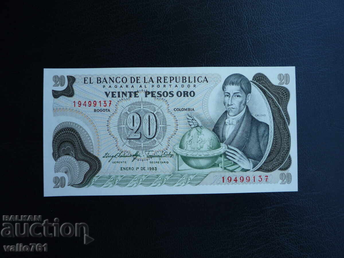 COLOMBIA 20 PESOS 1983 NEW UNC