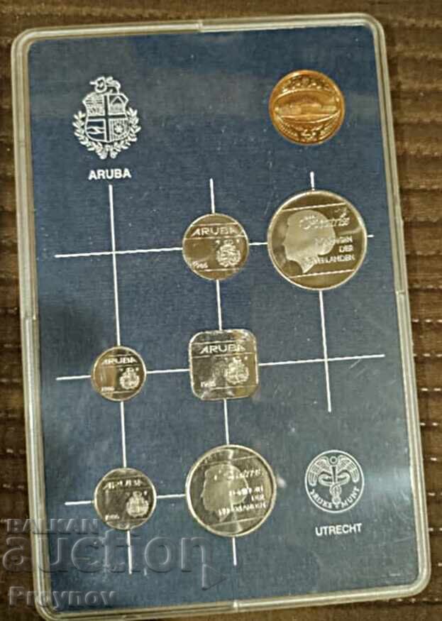 Set of coins 1986 - Aruba UNC-Proof with price 25.00 BGN | € 12.78