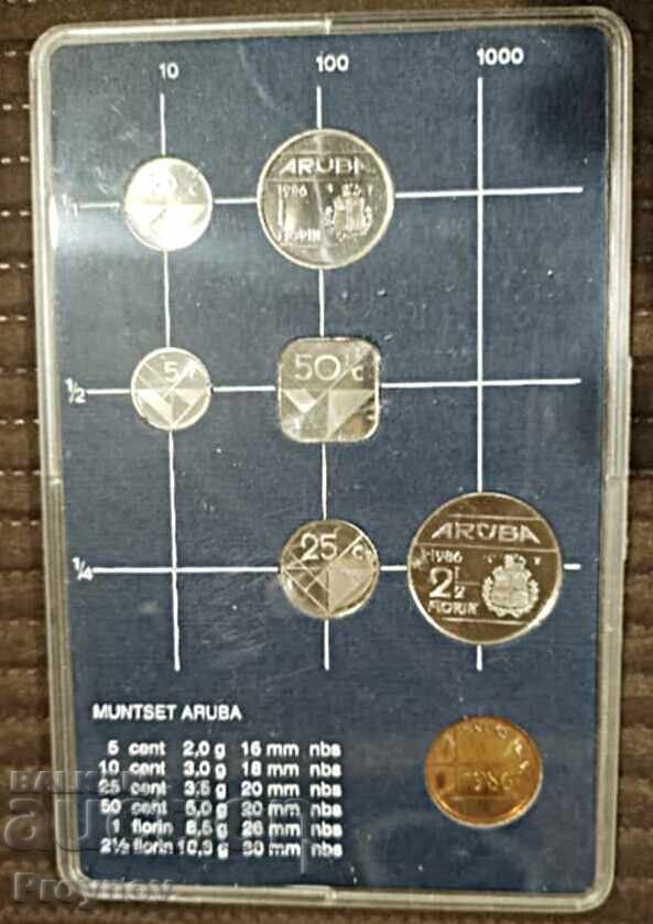 Set of coins 1986 - Aruba UNC-Proof