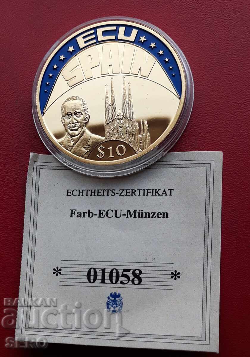 Либерия-10 долара 2002-Испания