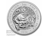 NEW!! SILVER 2 OZ 2026 BRITANNIA - THE TUDOR BEASTS LION