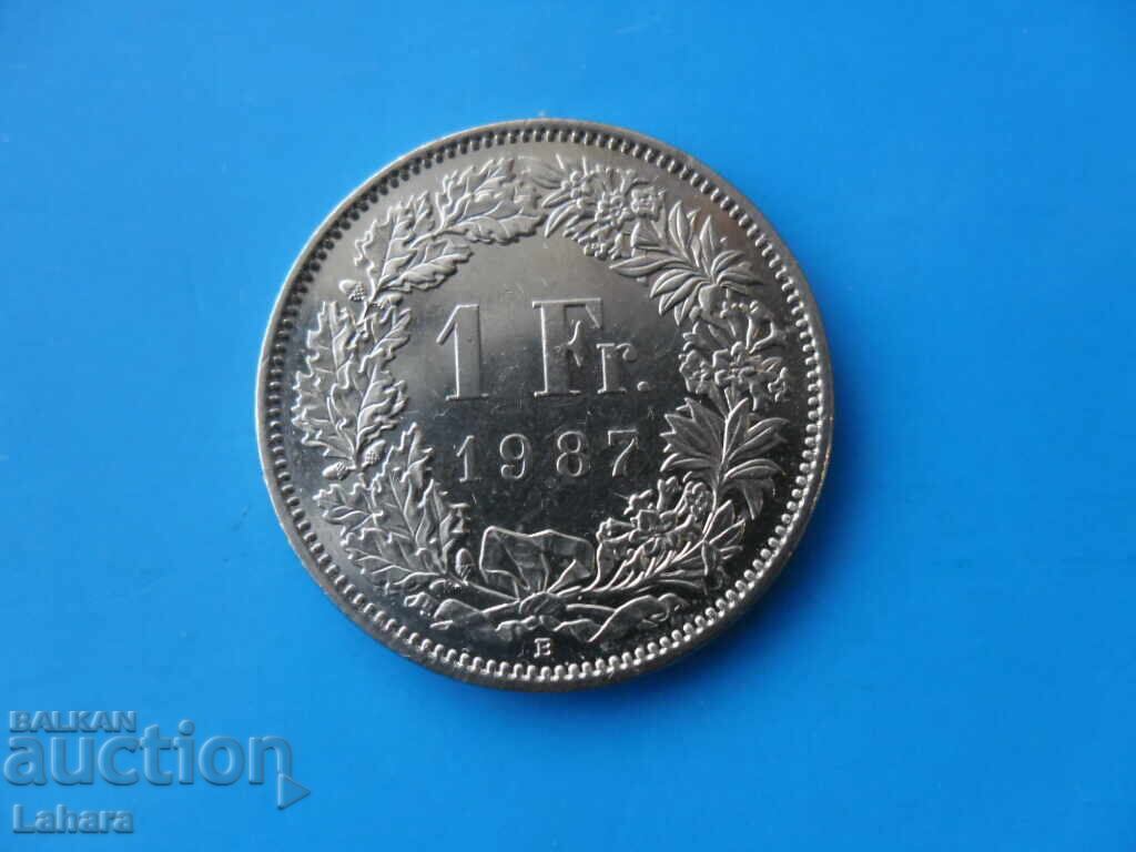 1 франк 1987 г. Швейцария 1 франк 1987 г. Швейцария