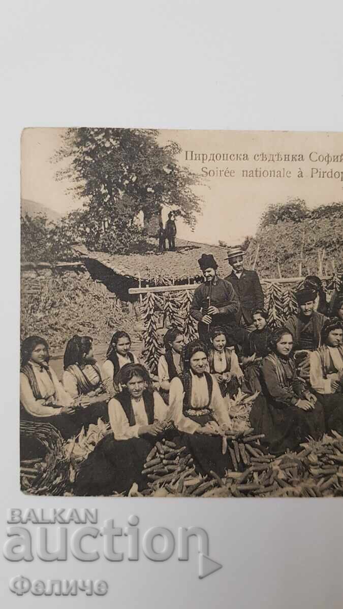 Delivery of Bulgarian postal photo postcard - Pirdop Seated Gathering - 1908