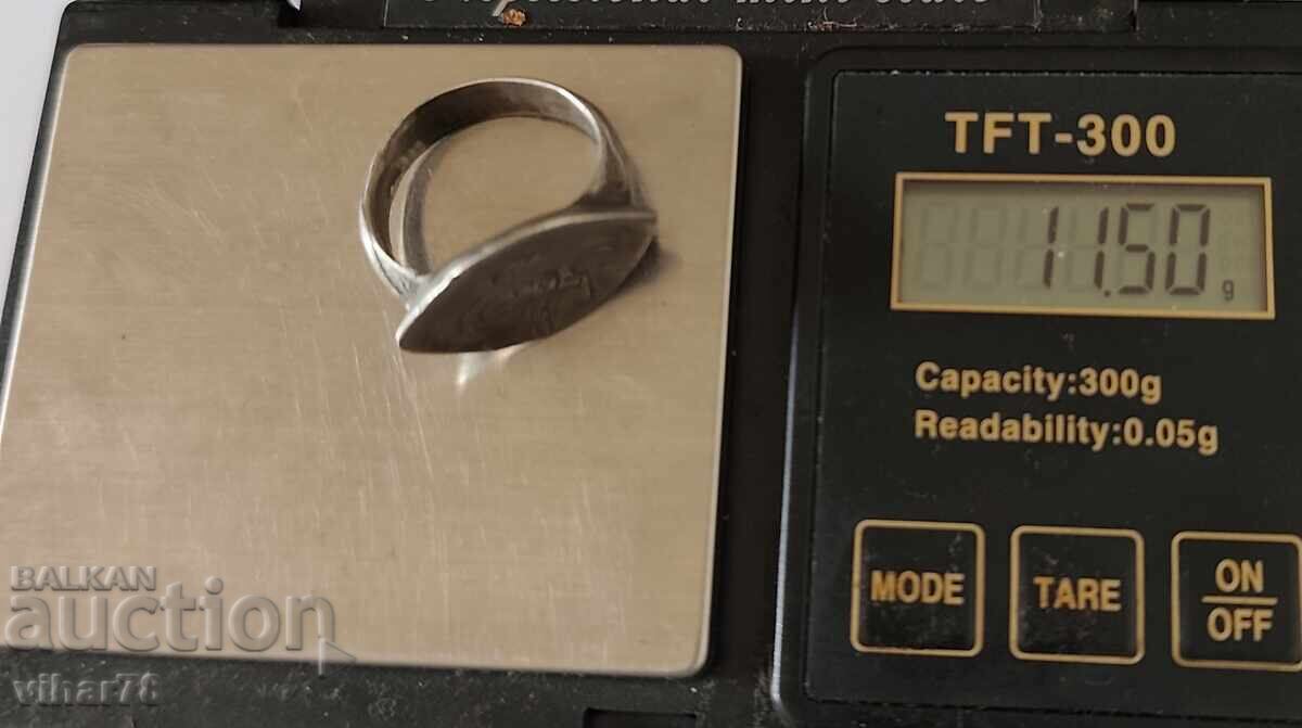 Παράδοση Ασημένιο δαχτυλίδι αντίκα με σφραγίδα