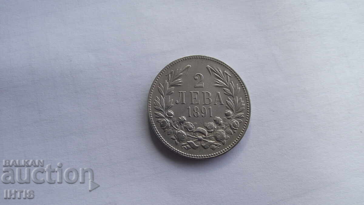 Auction  COIN-COIN 2 leva 1891 - excellent coin - /silver/ - from 0.01 st