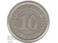 Germany-10 Pfennig-1908 A-KM# 12-Wilhelm II-small shield