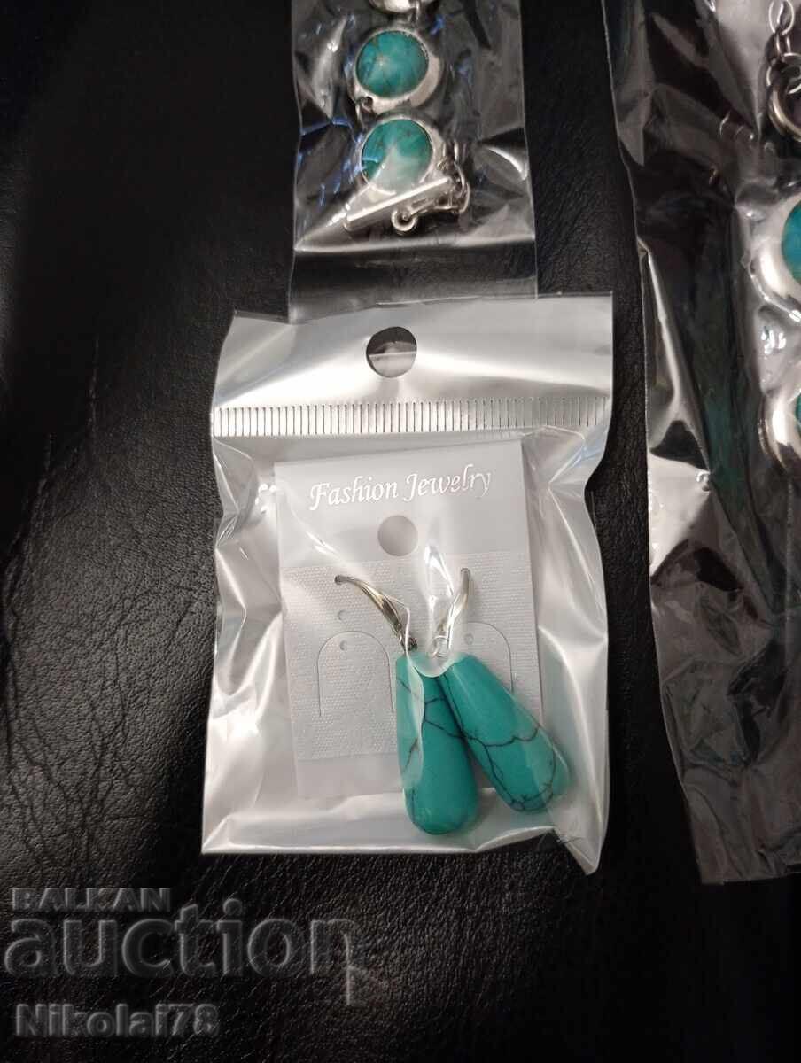 Turquoise Jewelry Set - Necklace, Bracelet and Earrings with price € 20.45 | 40.00 BGN