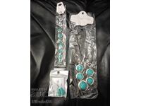 Set bijuterii Turcoaz - colier, brățară și cercei