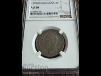 2 lei 1894 g AU 58 NGC