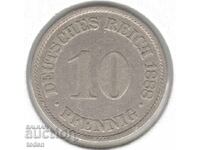 Germania - 10 Pfennig - 1888 A - KM# 4 - Wilhelm I - scut mare