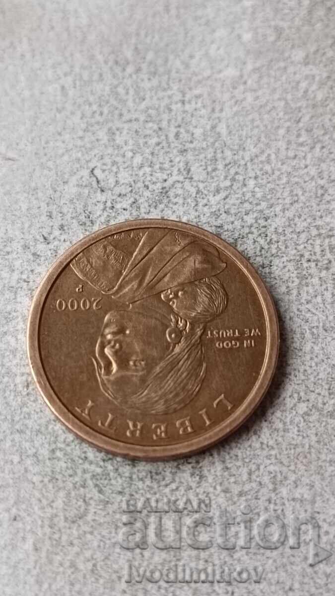 1 2000 USD P Dolar Sacagawea cu preț 2.85 BGN | € 1.46