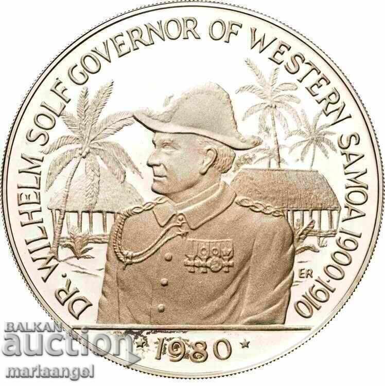 10 Dollars 1980 Western Samoa Governor Wilhelm Solf 32.15g