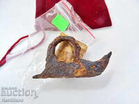 Old flint and steel, flint in a suede pouch