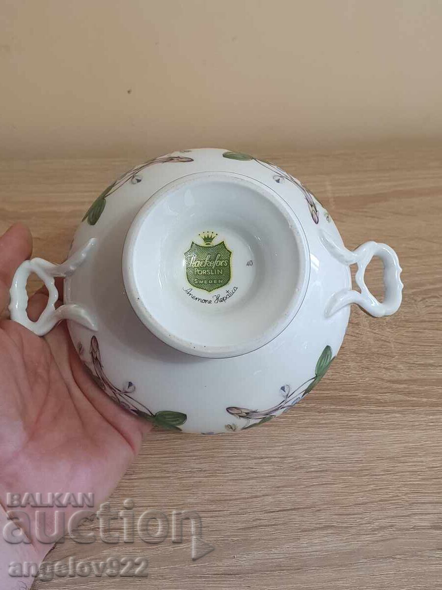 Swedish Porcelain Bowl with Lid HACKEFORS - 6