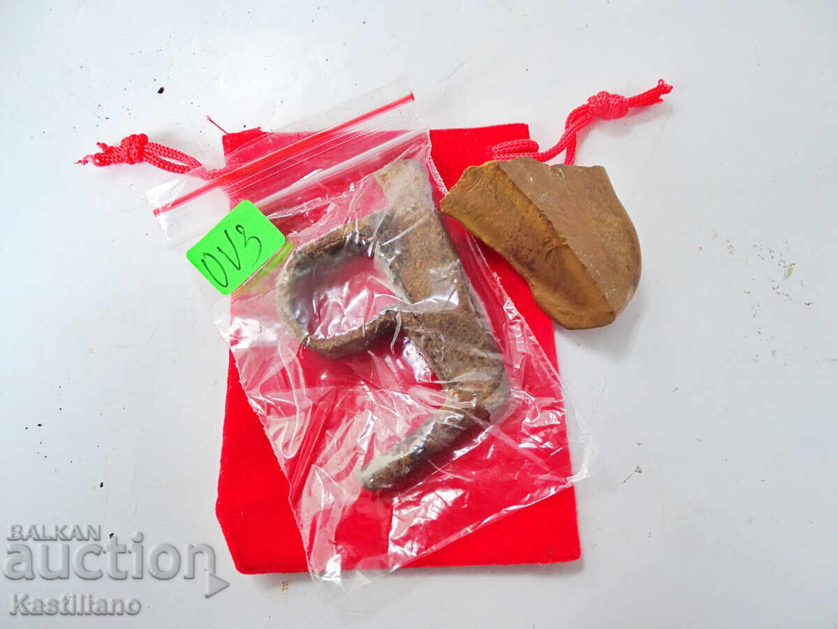 Παλιό αναπτήρας πυρόλιθος, πυρόλιθος σε σουέτ θήκη 2 - 7