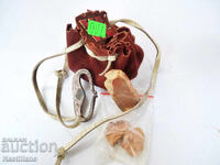 Brichetă veche cu cremene, cremene într-o husă de piele intoarsă 4