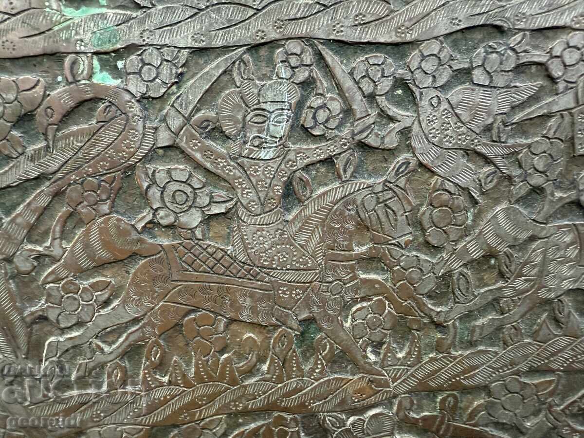 Licitație Imensă tavă de cupru persană / otomană sec. XIX nr. 7669