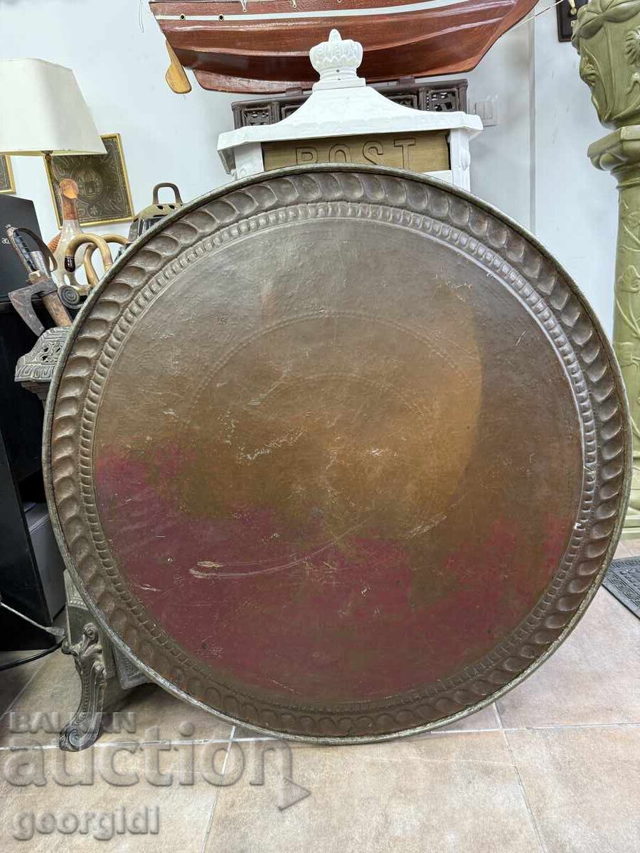 Imensă tavă de cupru persană / otomană sec. XIX nr. 7669 - 6