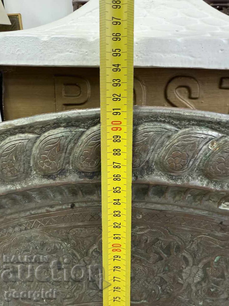 Imensă tavă de cupru persană / otomană sec. XIX nr. 7669 - 7