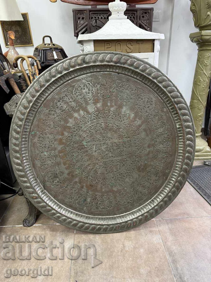 Imensă tavă de cupru persană / otomană sec. XIX nr. 7669