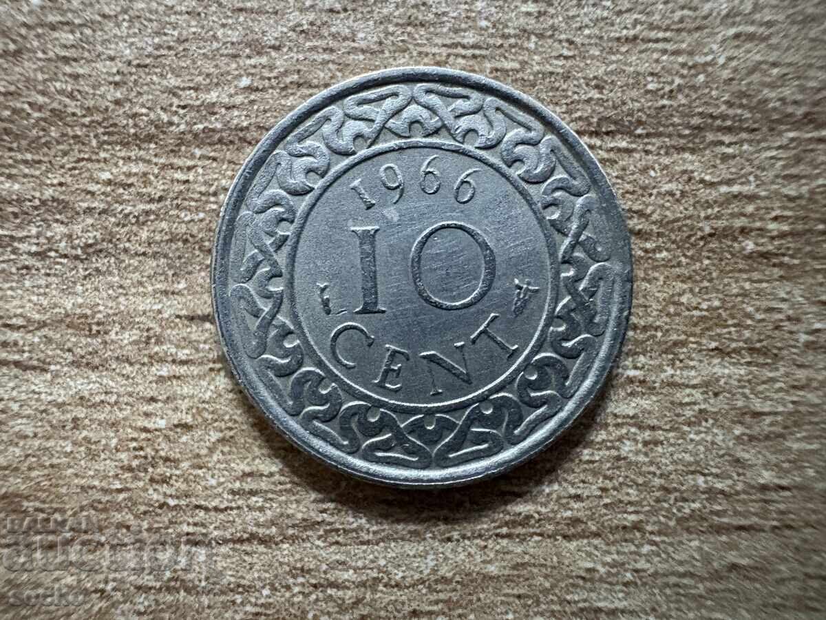 Суринам - 10 цента (1966)