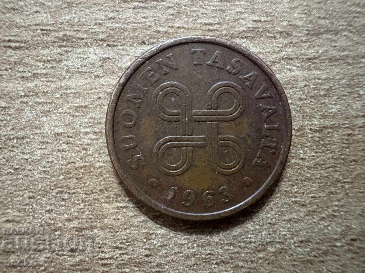 Финландия - 5 пенита (1963) с цена 0.20 лв. | € 0.10 Финландия - 5 пенита (1963) с цена 0.20 лв. | € 0.10