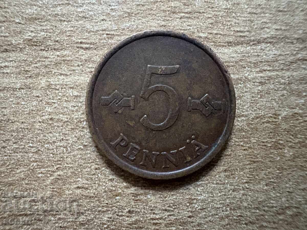 Финландия - 5 пенита (1963) Финландия - 5 пенита (1963)