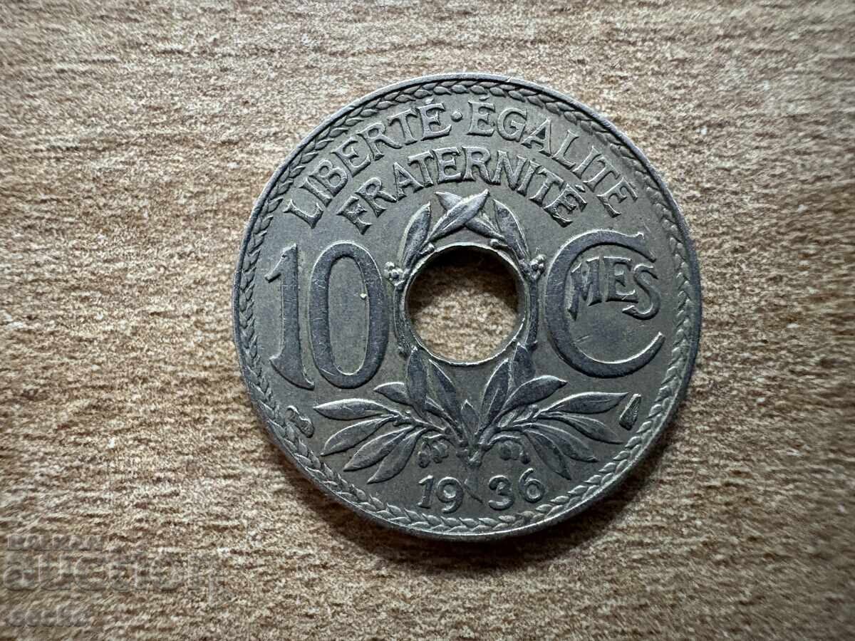 Франция - 10 сантима (1936) Франция - 10 сантима (1936)