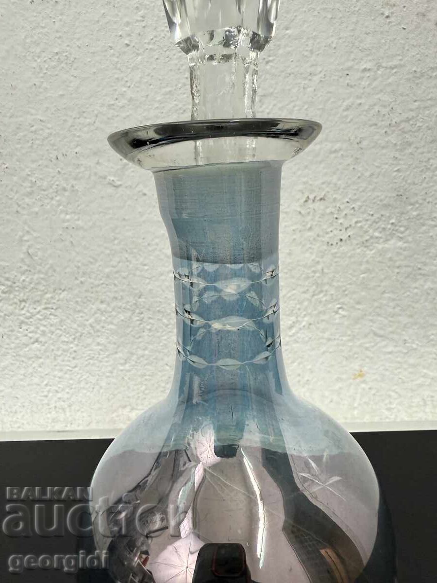 Δημοπρασία Αντίκα ιριδίζον γυάλινο ντεκάντερ / καράφα / μπουκάλι. Νο. 766