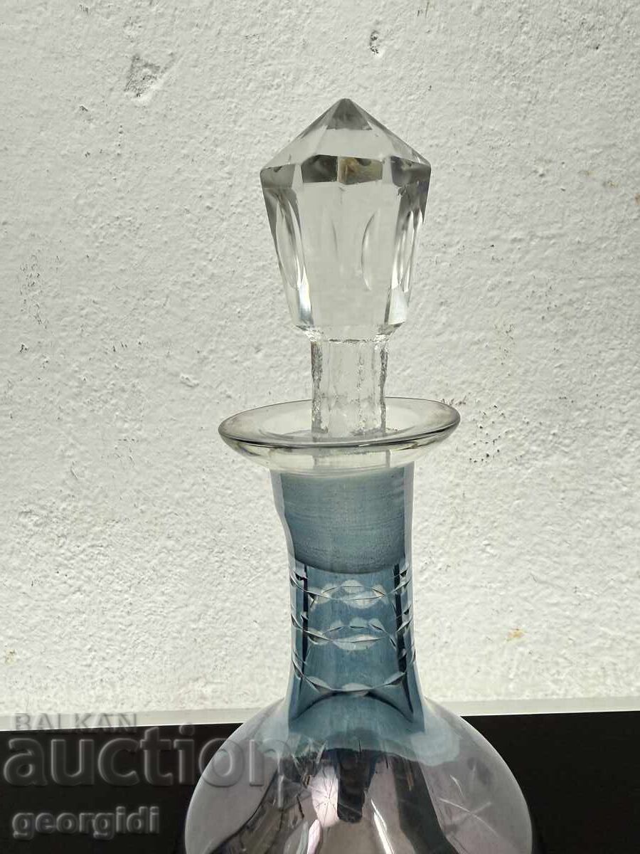 Παράδοση Αντίκα ιριδίζον γυάλινο ντεκάντερ / καράφα / μπουκάλι. Νο. 766