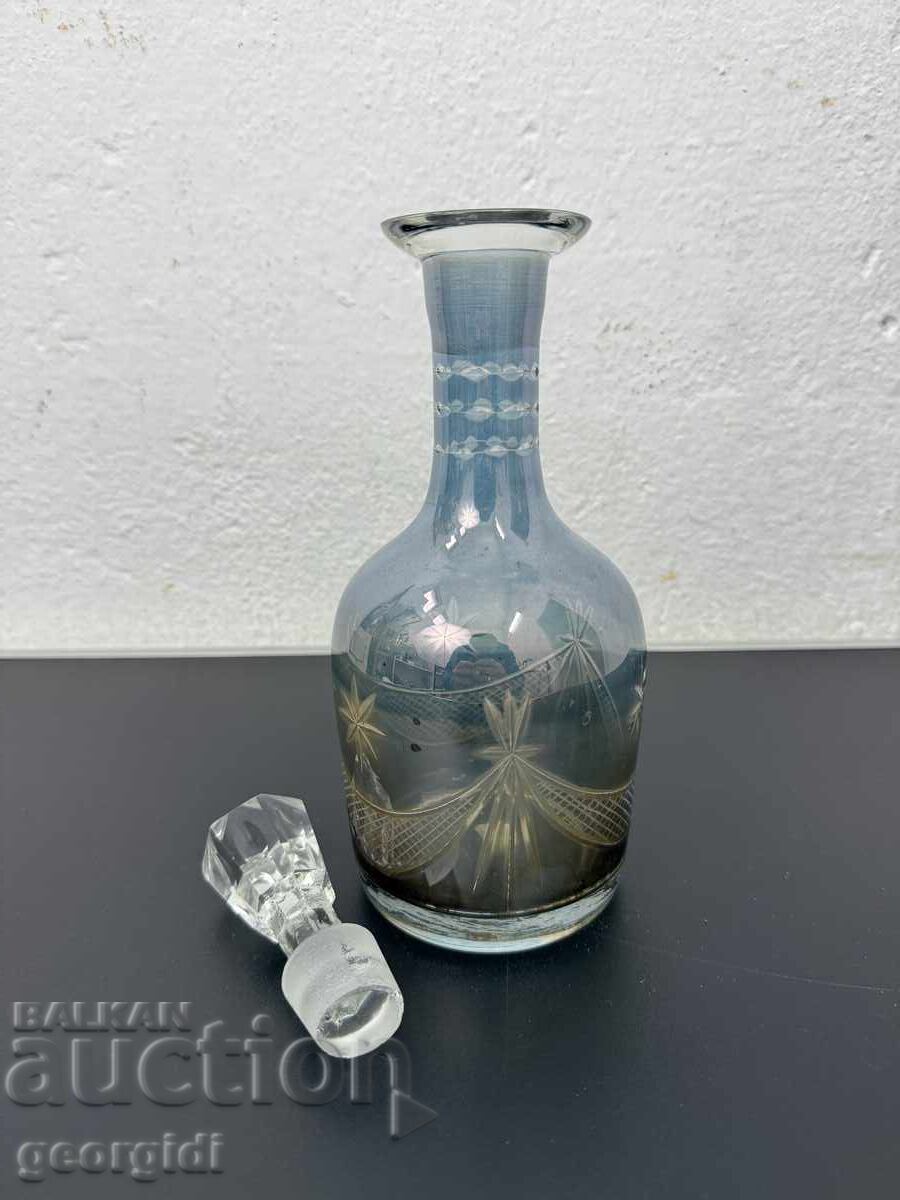 Αντίκα ιριδίζον γυάλινο ντεκάντερ / καράφα / μπουκάλι. Νο. 766 - 5
