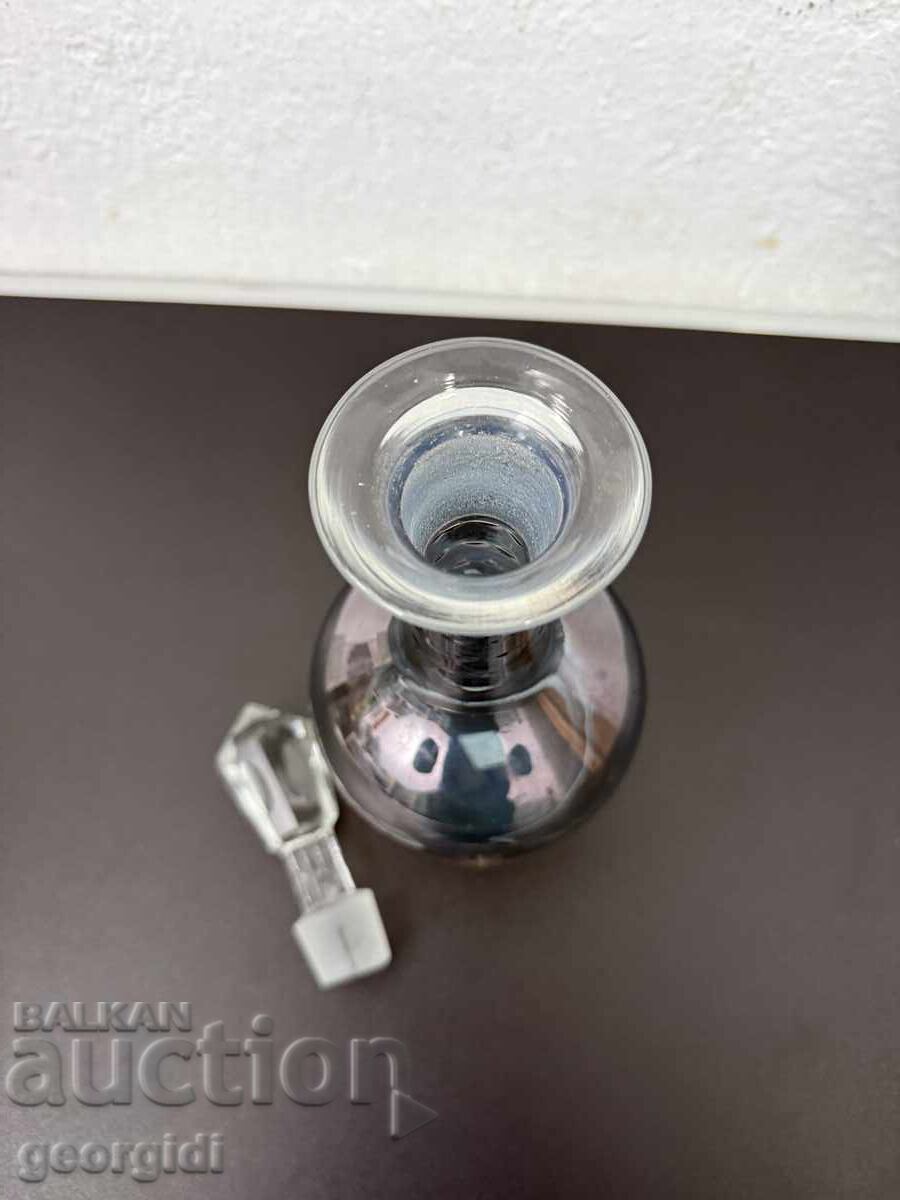 Αντίκα ιριδίζον γυάλινο ντεκάντερ / καράφα / μπουκάλι. Νο. 766 - 6