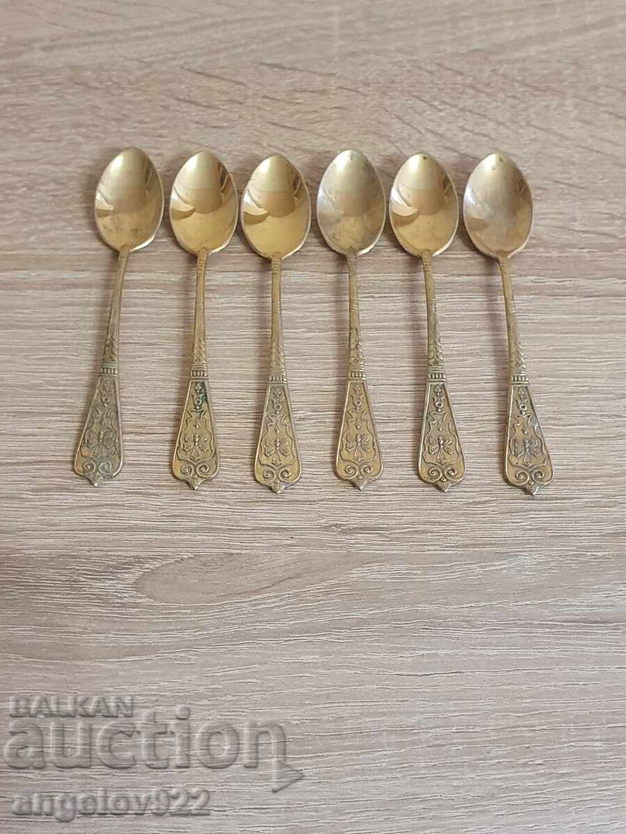 6 lingurițe de cafea cu aurire!!! 6 lingurițe de cafea cu aurire!!!