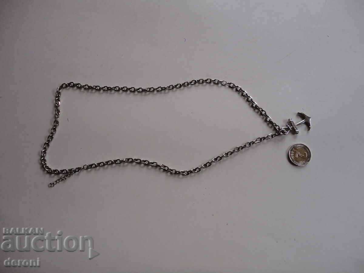 Lanț masiv colier din oțel chirurgical cu ancoră