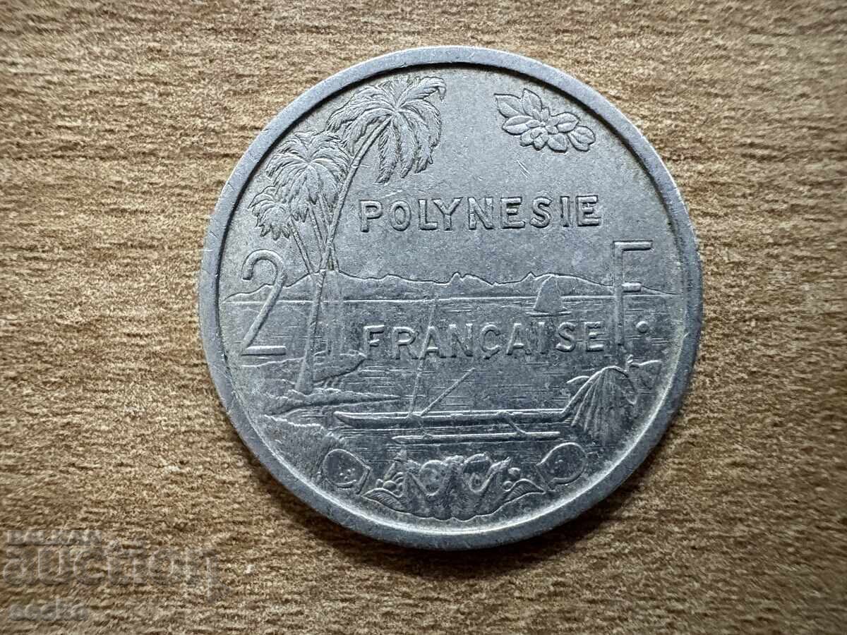 French Polynesia - 2 Francs (1965)