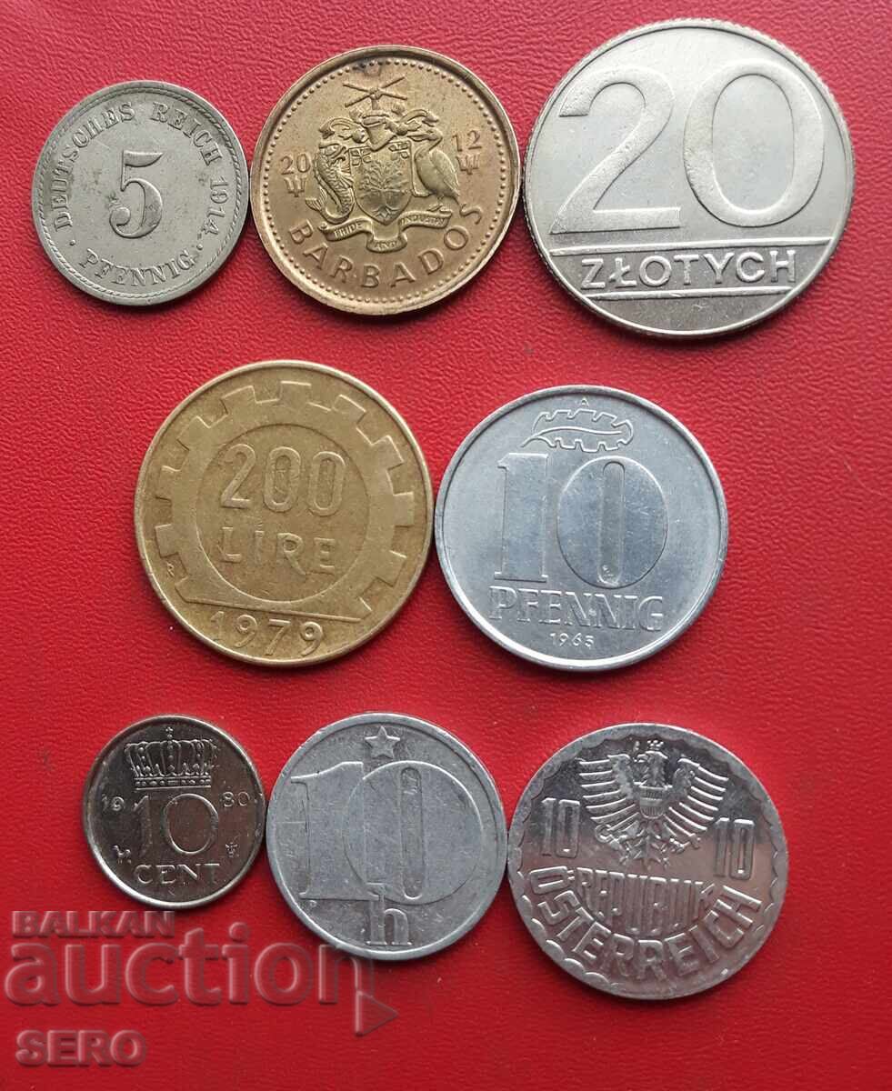 Mixed lot of 8 coins