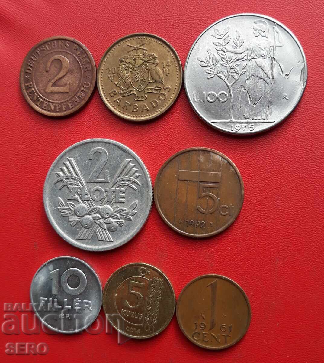 Mixed lot of 8 coins