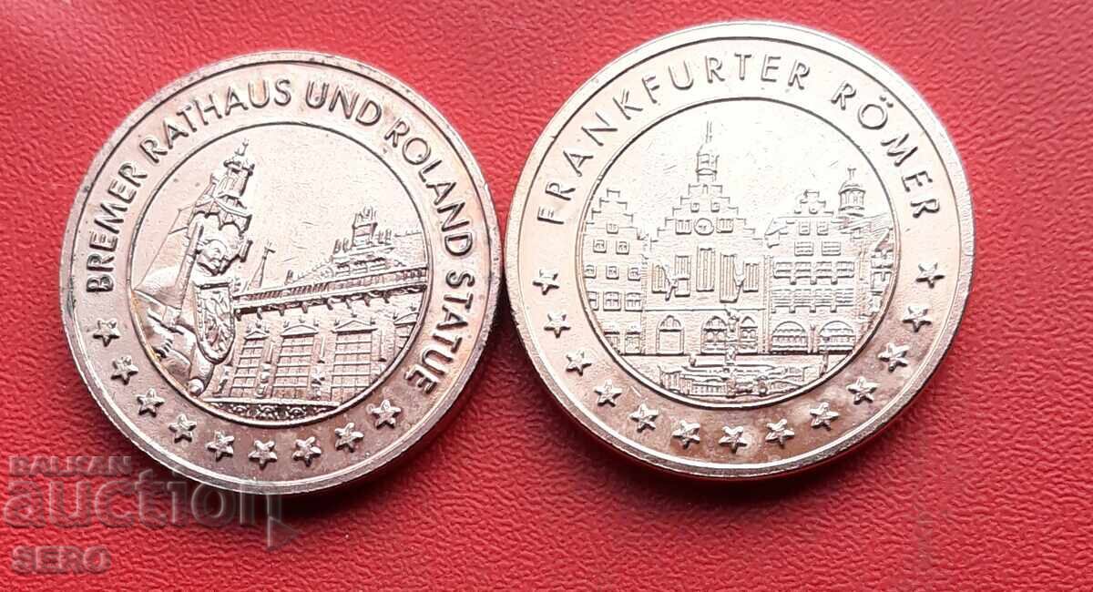 Μετάλλια-Γερμανία-παρτίδα 2 τεμαχίων Βρέμης και Φρανκφούρτης