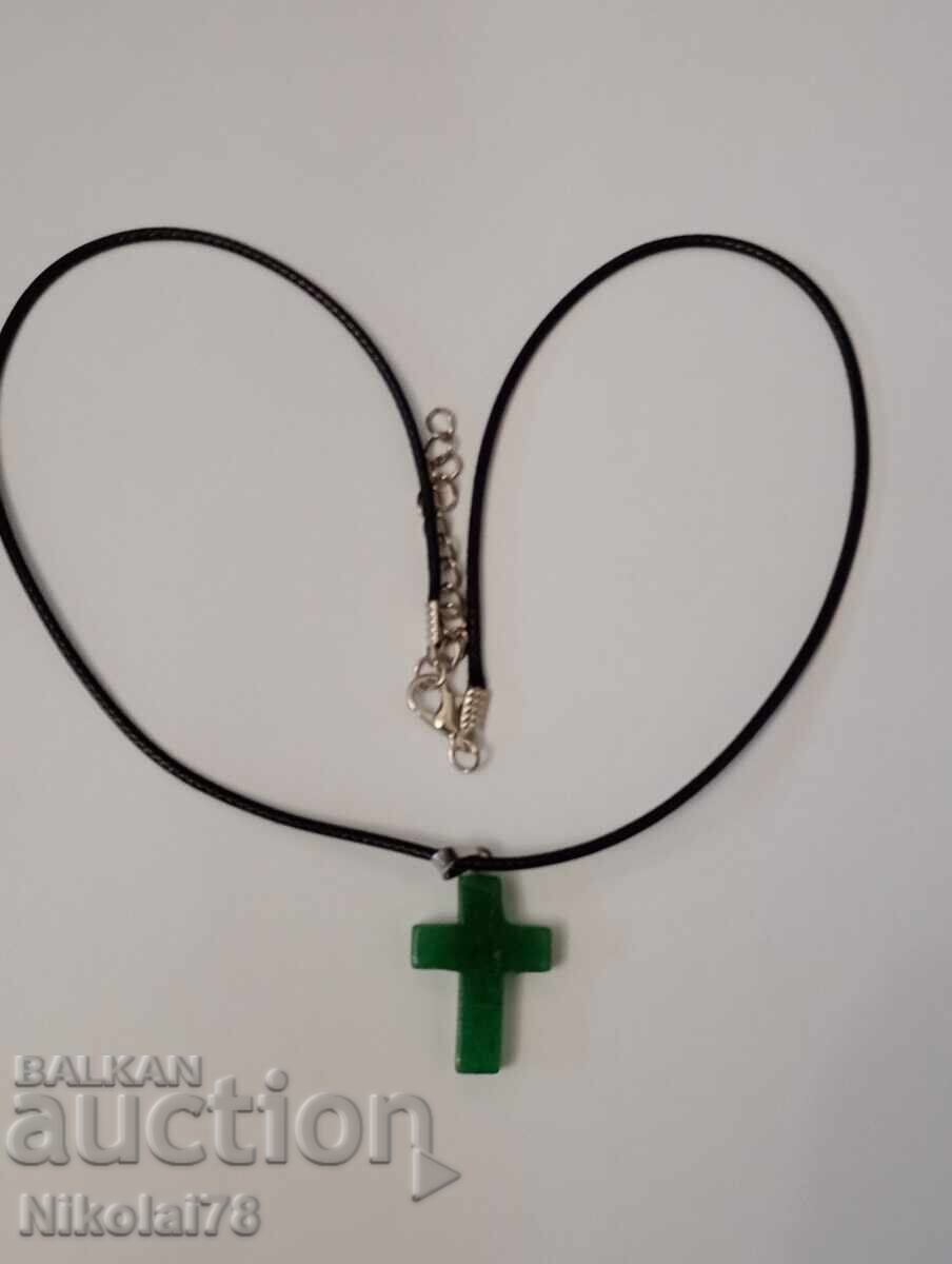 New Jade Cross Necklace - 25x18 chain 45 cm with price 25.00 BGN | € 12.78