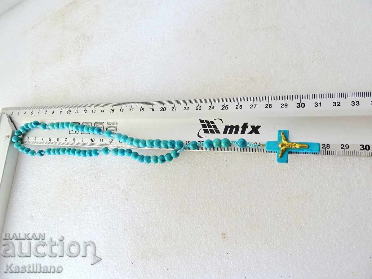 Licitație Mărgele cu cruce, răstignire turcoaz Licitație Mărgele cu cruce, răstignire turcoaz