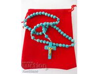 Κομποσκοίνι με σταυρό, σταυρός τιρκουάζ