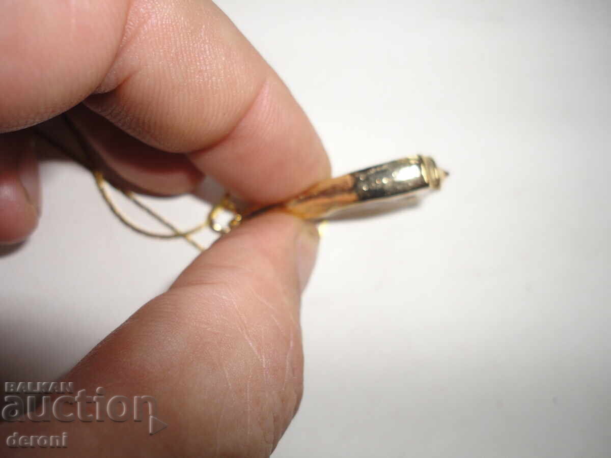 Уникално позлатено колие медальон с обков - 5