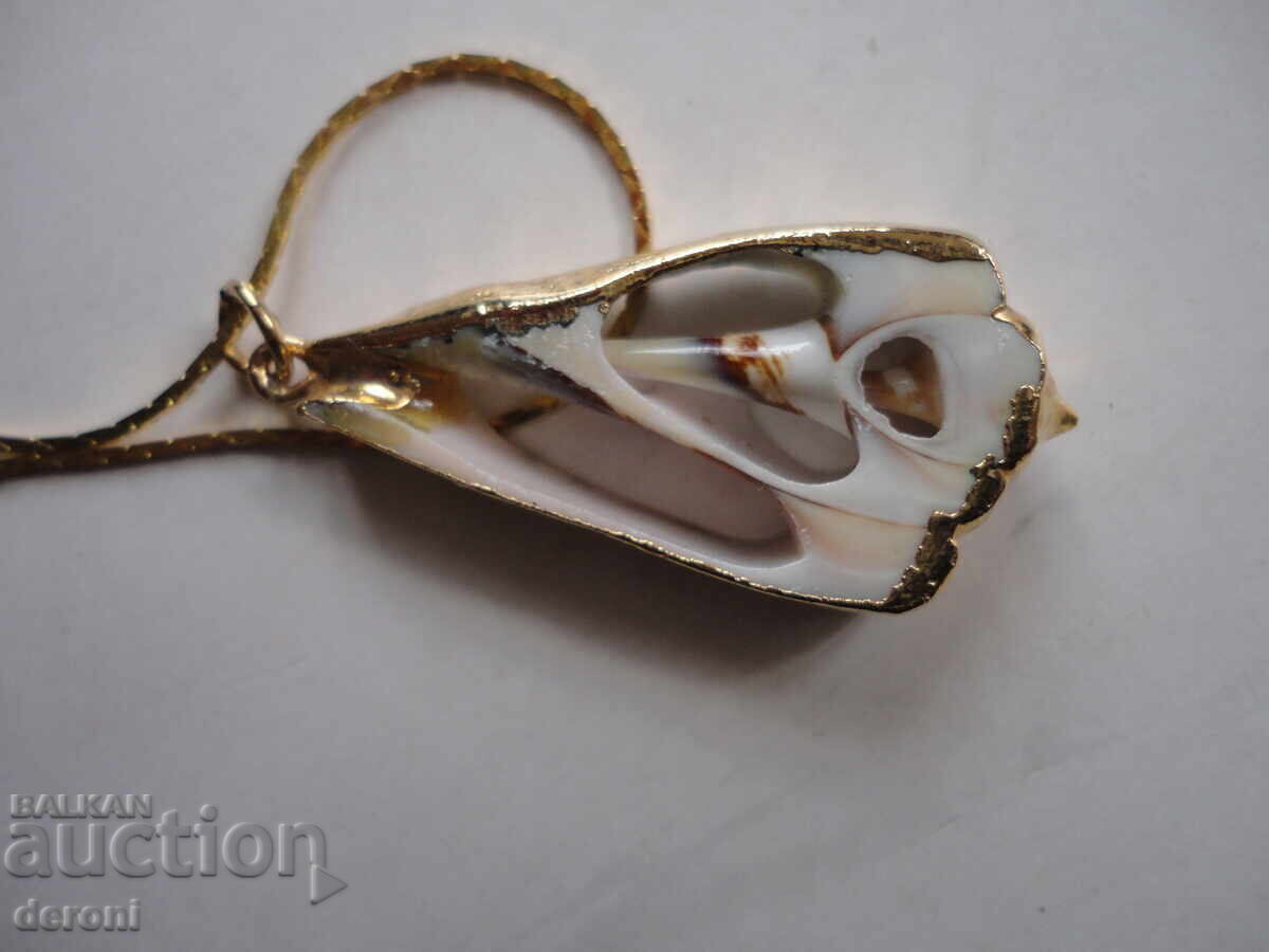 Уникално позлатено колие медальон с обков - 6