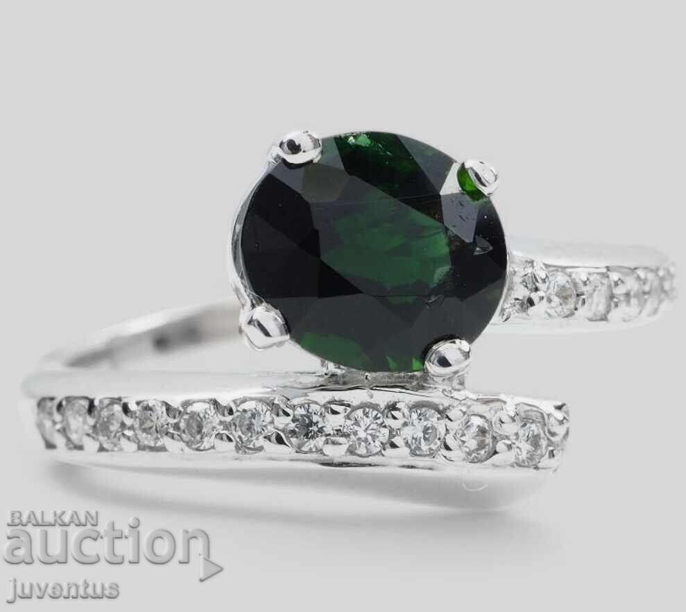 ΑΡΓΥΡΟ ΔΑΧΤΥΛΙΔΙ ΜΕ ΤΣΑΒΟΡΙΤ (ΠΡΑΣΙΝΟΣ ΓΡΑΝΑΤΗΣ) - ΤΑΝΖΑΝΙΑ με τιμή 199.00 BGN | € 101.75