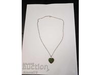 Nou colier Zoisit cu Rubin-inimă 20×20 mm, lanț de 45 cm