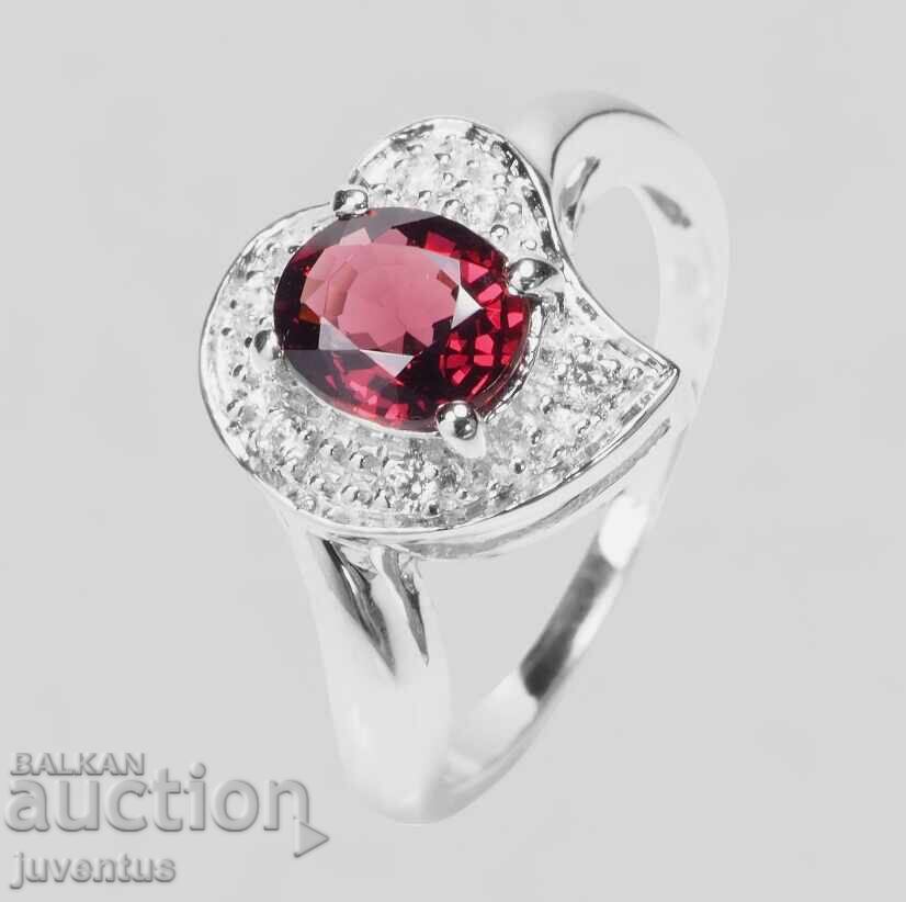 INE DE ARGINT CU SPINEL ROȘU STRĂLUCITOR (MYANMAR)